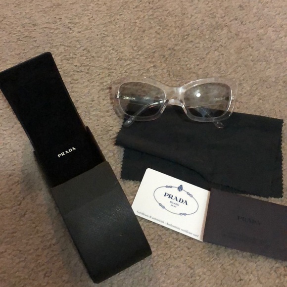 Prada Accessories - Prada clear cats eye sunglasses